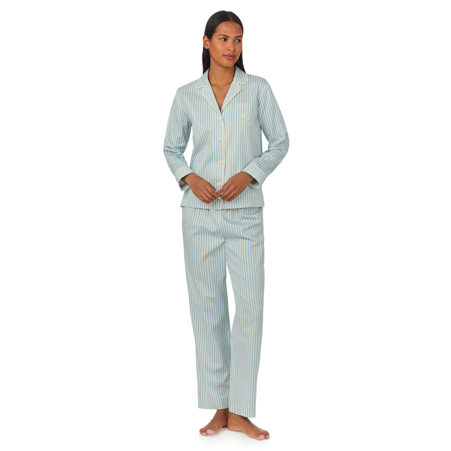 Lauren Ralph Lauren Classic Woven L/S Notch Collar Pajama Set